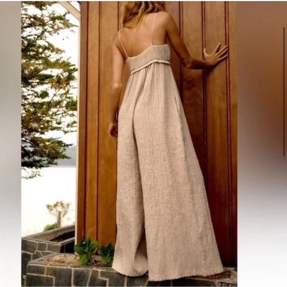Zara | Crinkle Wide Leg Jump Suit